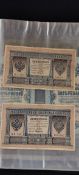 FOLDER OF GERMAN AND RUSSIAN BANK NOTES