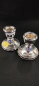 PAIR OF SMALL SILVER CANDLESTICKS