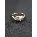 9 CARAT GOLD AND DIAMOND CLUSTER RING