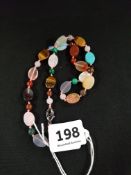 AGATE NECKLACE WITH SILVER CATCH