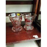 PAIR OF BOHEMIAN ETCHED VASES