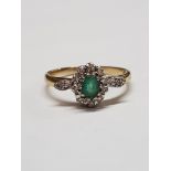 GOLD EMERALD & DIAMOND RING