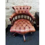 FINE QUALITY LEATHER CAPTAINS CHAIR MEKANIKK MADE IN NORWAY