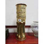 NICELY DECORATED WWII TRENCH ART SHELL