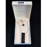 NEWBRIDGE DESIGNER BLACK CRYSTAL PENDANT AND CHAIN