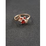 9 CARAT GOLD GARNET RING