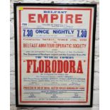 OLD FRAMED BELFAST EMPIRE POSTER IN AID OF ROYAL ULSTER RIFLES