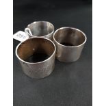 3 SILVER NAPKIN RINGS 144 GRMS