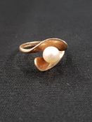 9 CARAT GOLD AND PEARL RING