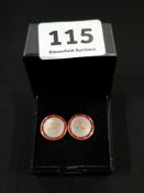 PAIR 9 CARAT GOLD AND ENAMEL CUFF LINKS 5.7 GRMS