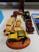 8 SMALL WOODEN MODEL CARS