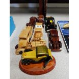 8 SMALL WOODEN MODEL CARS