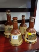 4 WADE BELLS WHISKEY DECANTERS