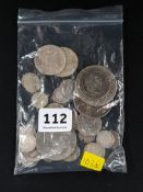 BAG OF SILVER AND OTHER COINS