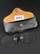 14K GOLD SPECTACLES IN ORIGINAL CASE BY JOHN WANAMAKER PHILADELPHIA