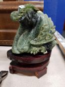 JADE CARVING ON STAND