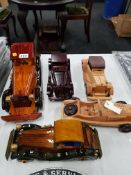 5 LARGE WOODEN MODEL CARS