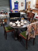 VICTORIAN DINING TABLE AND 3 CHAIRS