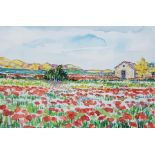 WATERCOLOUR - POPPY FIELDS