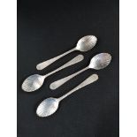 4 ANTIQUE SILVER SPOONS 44 GMS