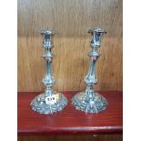 PAIR OF 19TH CENTURY PLATED CANDLESTICKS