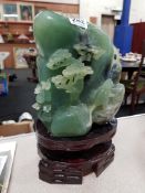 JADE CARVING ON STAND