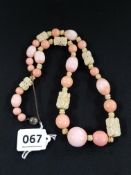 ANTIQUE CORAL AND BONE NECKLACE