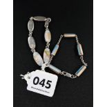 2 SILVER AND MOTHER OF PEARL BRACELETS