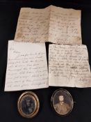 2 VICTORIAN MEMORIAL LOCKETS AND ASSOCIATED LETTERS