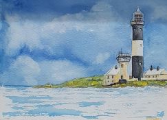FRAMED WATERCOLOUR 'SAILING BY MEW' BY STUART TANNER