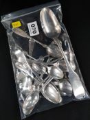 19 VARIOUS SILVER SPOONS TO INCLUDE IRISH 288 GMS