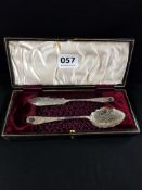 ANTIQUE SILVER FRUIT KNIFE AND SPOON SET