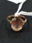 SILVER GILT SMOLEY QUARTZ RING