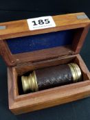 POCKET TELESCOPE AND WOODEN BOX
