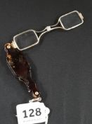 PAIR ANTIQUE FRENCH TORTOISE SHELL LORGANETTES