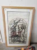 ARCHITECTURAL SKETCH FOR STAINED GLASS WINDOW