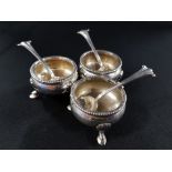 3X SILVER CONDIMENTS AND SPOONS
