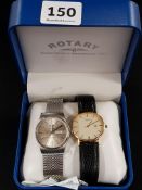 2 VINTAGE GENTS ROTARY WATCHES