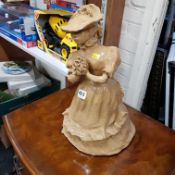 GLAZED TERRACOTTA FIGURE OF YOUNG GIRL 14' HIGH