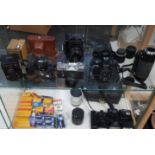 LARGE QUANTITY OF CAMERAS AND ACCESSORIES