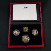 1999 UK GOLD PROOF THREE COIN SOVEREIGN COLLECTION COMPRISING HALF SOVEREIGN, SOVEREIGN AND DOUBLE