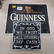 2 LARGE CAST IRON SIGNS