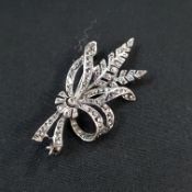 SILVER AND MARASITE BROOCH