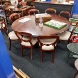 LARGE CIRCULAR DINING TABLE AND 10 CHAIRS