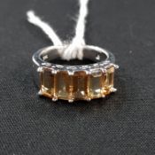 SILVER AND TOPAZ RING