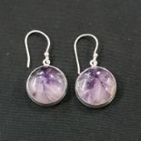 SILVER AND AMETHYST EARRINGS