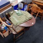 INLAID CHAIR, OVAL TABLE AND CHAIR