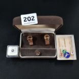 CUFF LINKS AND TIE PINS
