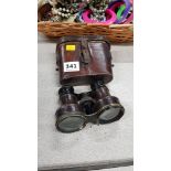 ANTIQUE 6X15 FIELD POCKET BINOCULARS AND CASE