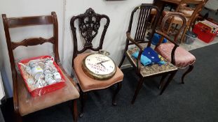 4 VARIOUS ANTIQUE CHAIRS